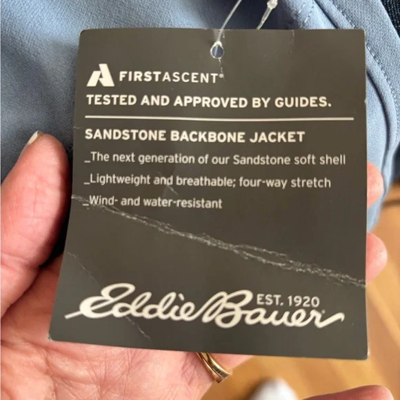 Eddie Bauer jacket First Ascent Sandstone Softshell color-Blue Size Medium - Picture 8 of 10